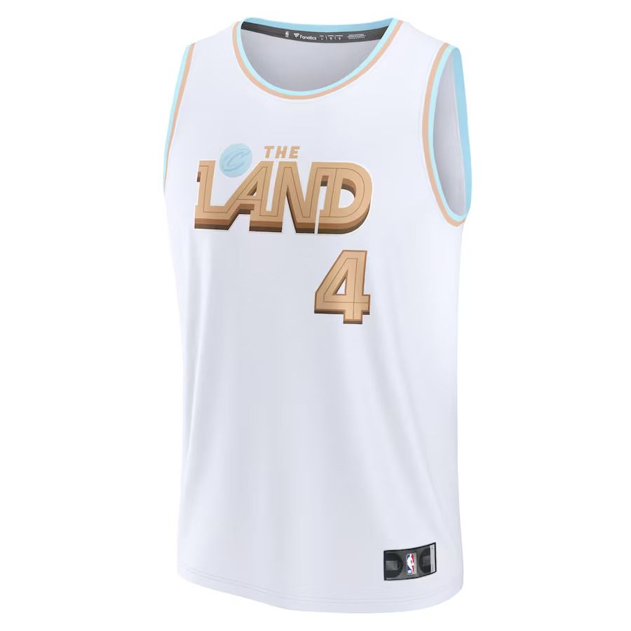 Men Cleveland Cavaliers #4 Evan Mobley Fanatics Branded White City Edition 2022-23 Fastbreak NBA Jersey